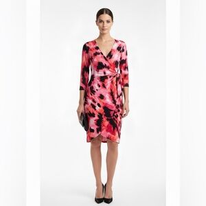 Cache Y2K  Pink and Black Wrap Dress